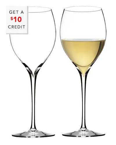 Waterford Set Of 2 Elegance Chardonnay Wine Glasseswith $10 Credit In Transparent