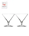 Waterford Set Of 2 Elegance Martini Glasses With $10 Credit