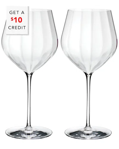 Waterford Set Of 2 Elegance Optic Cabernet Sauvignon Glasses With $10 Credit In Transparent