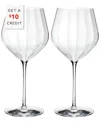 Waterford Elegance Optic Big Red Set Of 2 Lead Crystal Wine Glasses