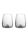 Waterford Elegance Optic Set Of 2 Lead Crystal Stemless Wine Glasses In Clear