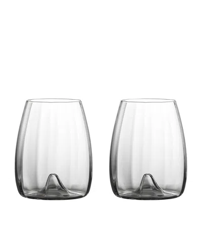 WATERFORD SET OF 2 ELEGANCE OPTIC STEMLESS WINE GLASSES
