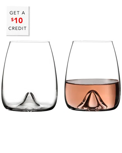 Waterford Set Of 2 Elegance Stemless Wine Glasseswith $10 Credit In Transparent