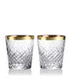 Waterford Celebrations Gilded Gold Crystal Glass Tumblers Set Of Two In Transparent
