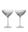Waterford Set Of 2 Irish Lace Martini Glasses