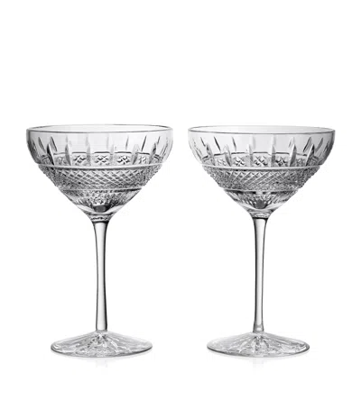 Waterford Set Of 2 Irish Lace Martini Glasses In Transparent