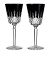 Waterford Lismore Black Medium Crystal Goblets Set Of Two In Black