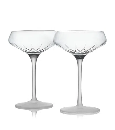 Waterford Lismore Arcus Coupe Crystal Glasses Set Of Two In Clear