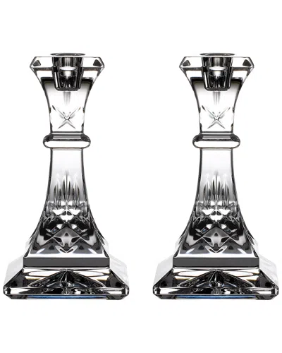 Waterford Set Of 2 Lismore Candlesticks In Transparent