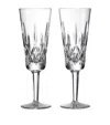 Waterford Lismore Crystal Glass Flute 225ml Set Of Two