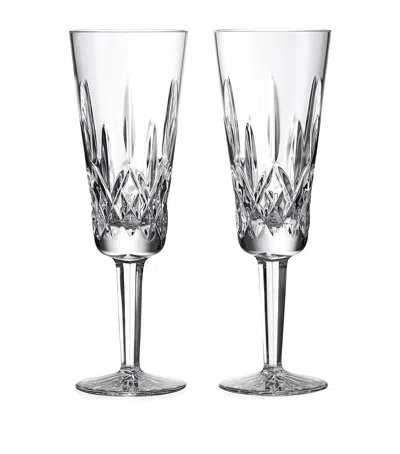 WATERFORD SET OF 2 LISMORE CHAMPAGNE FLUTES