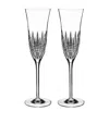 Waterford Set Of 2 Lismore Diamond Essence Flutes