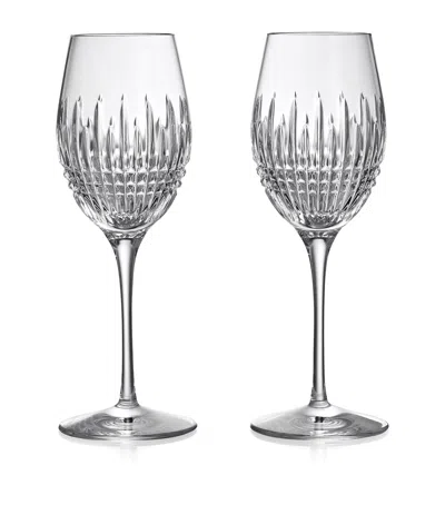 Waterford Set Of 2 Lismore Diamond Essence Wine Glasses In Green