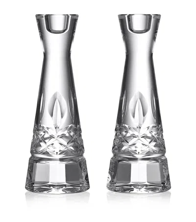 Waterford Set Of 2 Lismore Essence Candlesticks In Clear