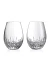 Waterford Set Of 2 Lismore Essence Stemless Red Wine Glasses In Clear