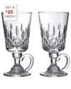 Waterford Lismore Crystal Irish Coffee Glasses 235ml Set Of Two