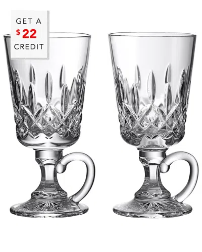 WATERFORD WATERFORD SET OF 2 LISMORE IRISH COFFEE GLASSES WITH $22 CREDIT