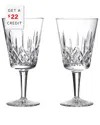 Waterford Lismore Crystal Glasses Set Of Two