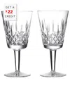 Waterford Lismore Large Crystal Glass Goblet 410ml Set Of Two