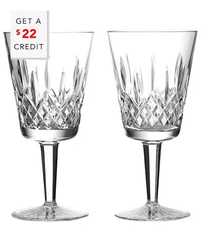 WATERFORD WATERFORD SET OF 2 LISMORE MEDIUM GOBLETS WITH $22 CREDIT