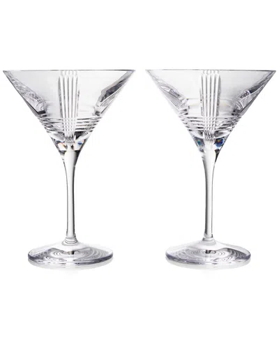 Waterford Marquis Vector Set Of 2 Crystal Martini Glasses In Transparent