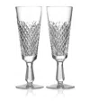 Waterford Set Of 2 Mastercraft Heritage Alana Champagne Flutes In Clear