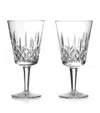 Waterford Lismore Large Crystal Glass Goblet 410ml Set Of Two In Clear