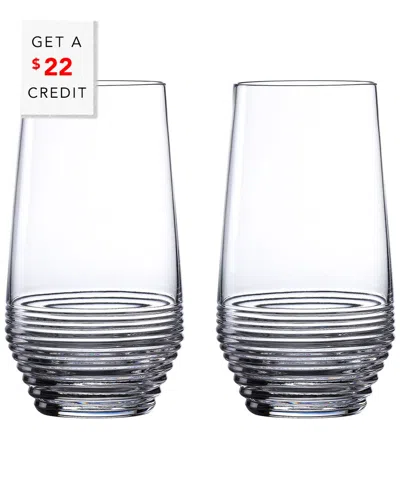 WATERFORD WATERFORD SET OF 2 MIXOLOGY CIRCON HIBALL GLASSES WITH $22 CREDIT