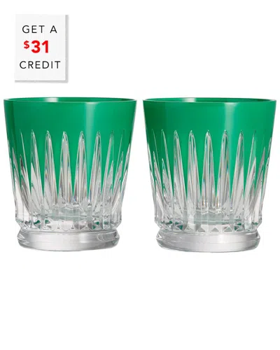 Waterford Set Of 2 New Year Firework Tumblers With $31 Credit In Green