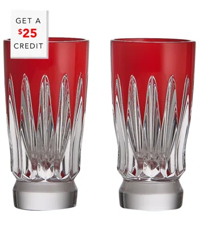 Waterford Set Of 2 New Year Shot Glasses: Firework With $25 Credit In Multi