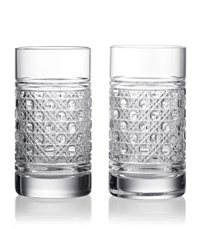 Waterford Opulence Set Of 2 Lead Crystal Highball Glasses In Transparent