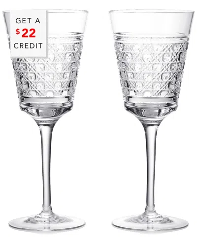Waterford Set Of 2 Opulence Red Wine Glasses With $22 Credit In Transparent