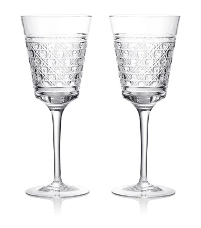 WATERFORD SET OF 2 CRYSTAL RED WINE GOBLETS