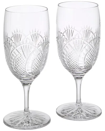 Waterford Set Of 2 Seahorse Iced Beverage Glasses In Transparent
