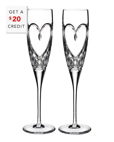 Waterford Set Of 2 True Love Fluteswith $20 Credit In Black