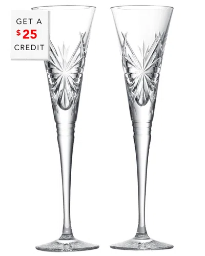 WATERFORD WATERFORD SET OF 2 WINTER WONDERS FLUTES: SNOWFLAKES WITH $25 CREDIT