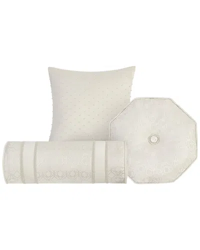 Waterford Set Of 3 Aragon Decorative Pillows In White