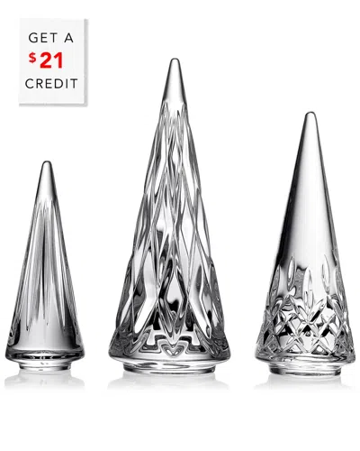 Waterford Set Of 3 Standing Trees With $21 Credit In Clear
