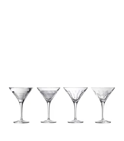 Waterford Set Of 4 Crystal Mixologist Martini Glasses In Clear