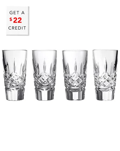 WATERFORD WATERFORD SET OF 4 LISMORE SHOT GLASSES WITH $22 CREDIT