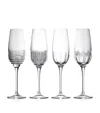 Waterford Mixology Mixed Crystal Flute Glasses 335ml Set Of Four In Clear