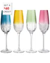 Waterford Mixology Mixed Set Of 4 Champagne Flutes In Multi