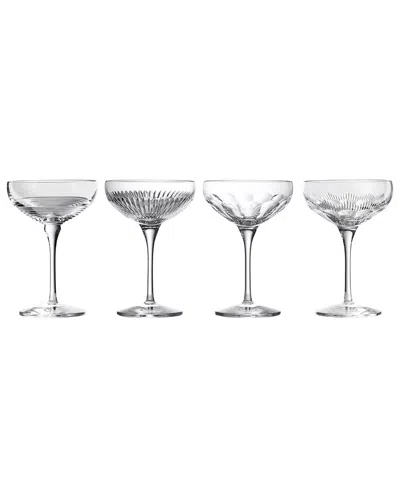 Waterford Set Of 4 Mixology Large Mixed Coupes In Transparent