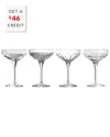 Waterford Set Of 4 Mixology Large Mixed Coupes With $46 Credit