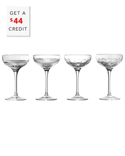 Waterford Set Of 4 Mixology Mixed Coupeswith $44 Credit In Gray