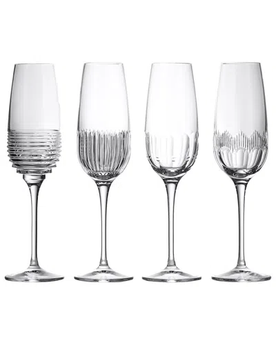 Waterford Set Of 4 Mixology Mixed Flutes In White