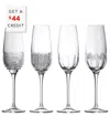 Waterford Mixology Mixed Crystal Flute Glasses 335ml Set Of Four In Transparent