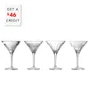 Waterford Set Of 4 Mixology Mixed Martini Glasses With $46 Credit
