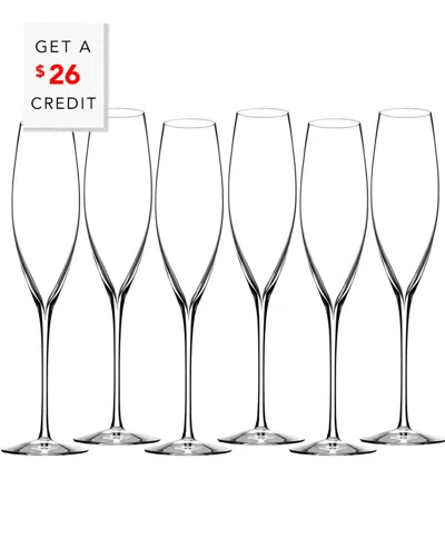 Waterford Set Of 6 Elegance Classic Champagne Toasting Flute Glasseswith $26 Credit In Gray