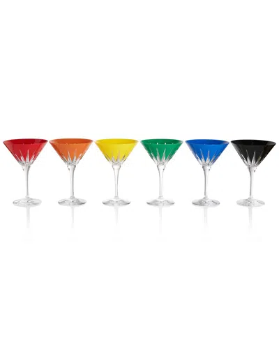 Waterford Set Of 6 New Year Firework Mixed Martini Glasses In Multi
